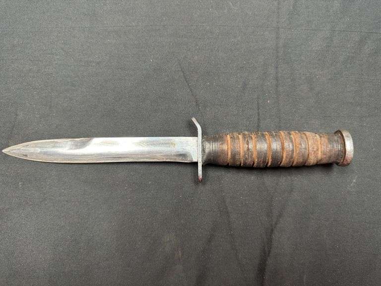 Chromed US Blade Marked Utica M3 Trench Knife w/M8 Scabbard