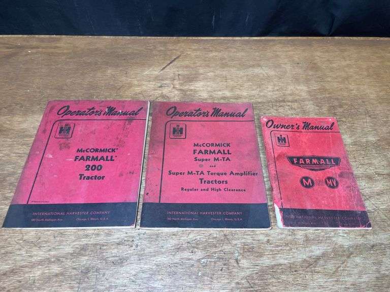(3) Farmall Tractor Operators Manuals image
