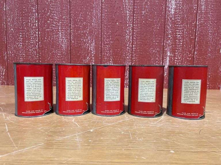 (5) 1 Quart Sinclair Pennsylvania Motor Oil Can