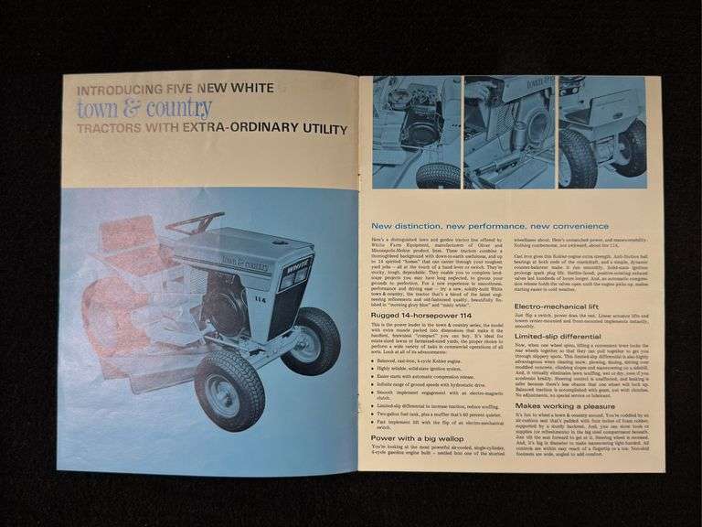 1970 White Town & Country Home Utility Tractors Sales Literature