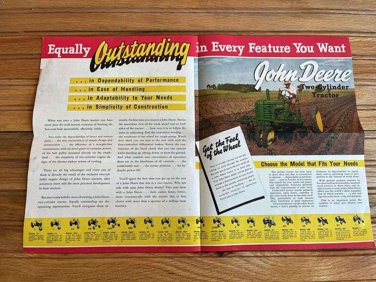 1940 John Deere Tractor Sales Literature