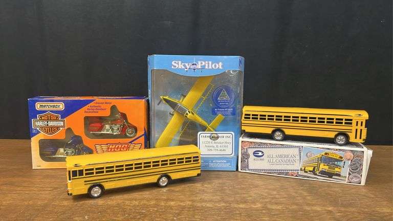 (4) Buses, Plane, Motorcycle image