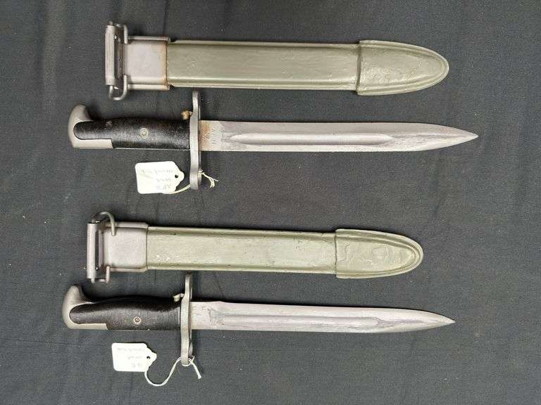 (2)-US Model M1 Bayonets w/Repaired Scabbards image