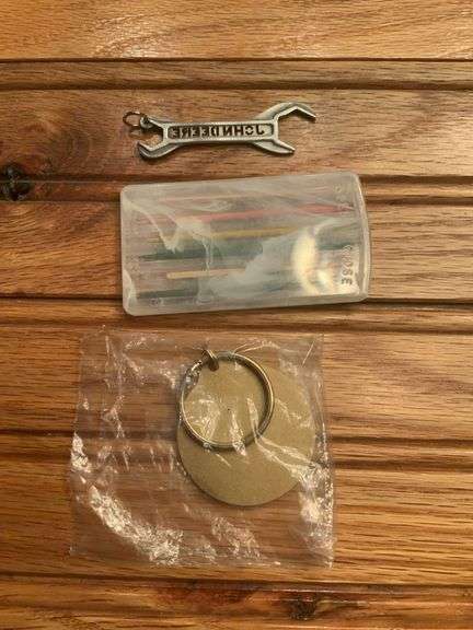(3) John Deere Wrench, Keychain, Toothpick Holder