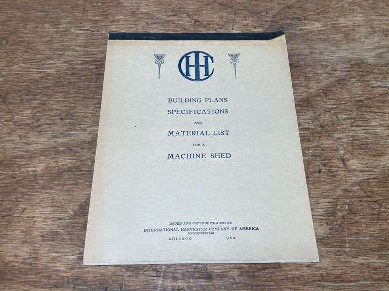 1913 IHC Machine Shed Building Plans image