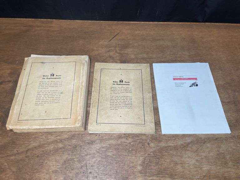(3) IH Plow Parts Catalogs