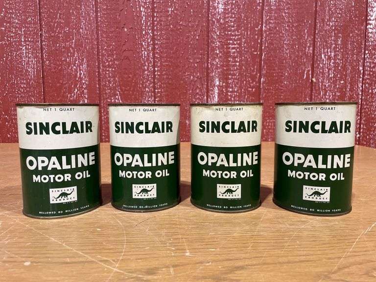 (4) NOS Sinclair Opaline Motor Oil Cans image