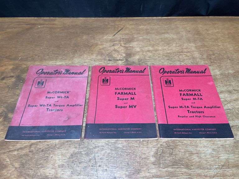 (3) Farmall Tractor Operators Manuals image