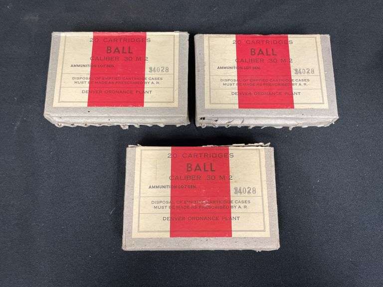 (3)-Boxes (60 Rounds) US Cal .30 M2 Ball Ammo image