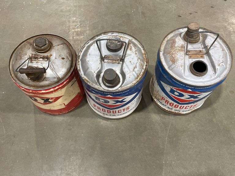 (3) DX Oil Cans
