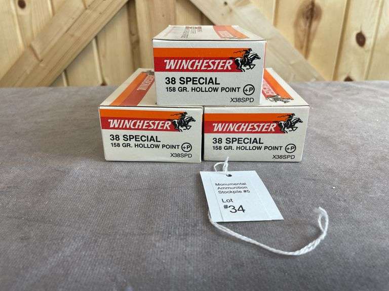 3 Boxes Winchester 158 Gr. HP .38 Special