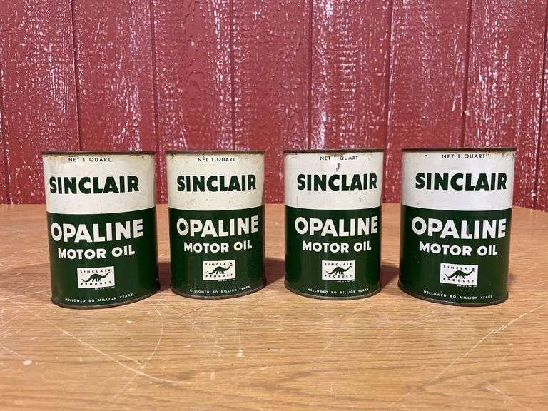 (4) NOS Sinclair Opaline Motor Oil Cans image