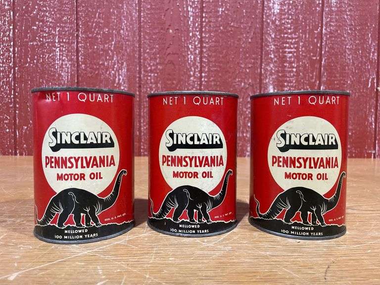 (3) 1 Quart Sinclair Pennsylvania Motor Oil Can image