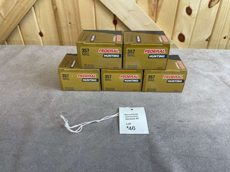5 Boxes Federal Premium Hunting 180 Gr. Cast Core .357 Magnum