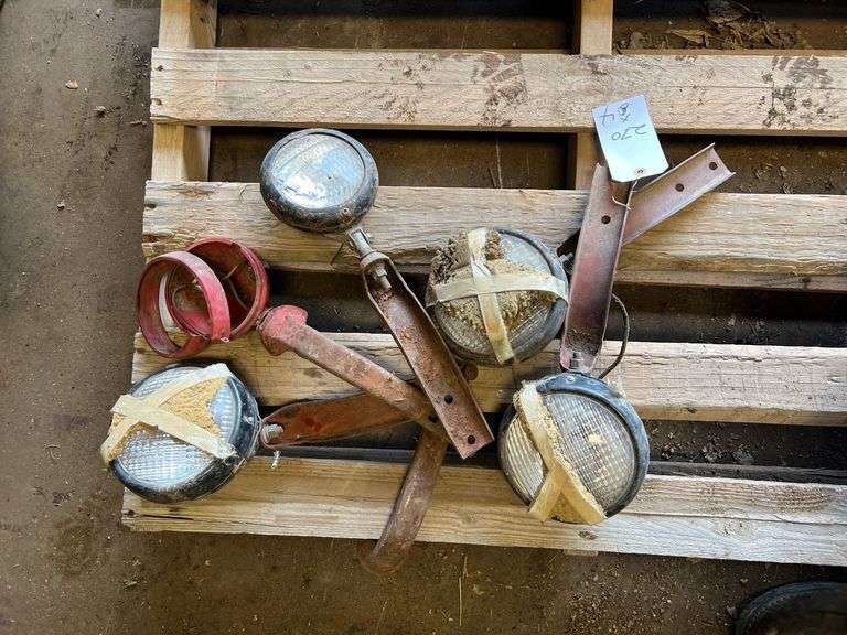 (4) Massey Harris Tractor Headlights and Parts