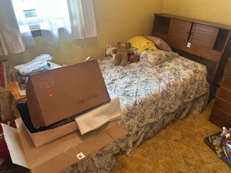Twin Bed with Bedding image