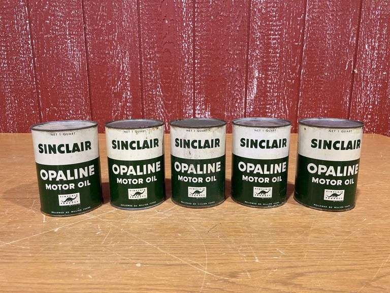 (5) NOS Sinclair Opaline Motor Oil Cans image