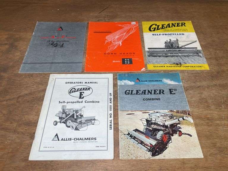 (5) AC Gleaner Combine Sales Literature + Manual image
