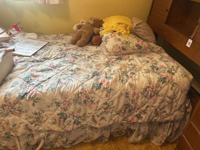 Twin Bed with Bedding