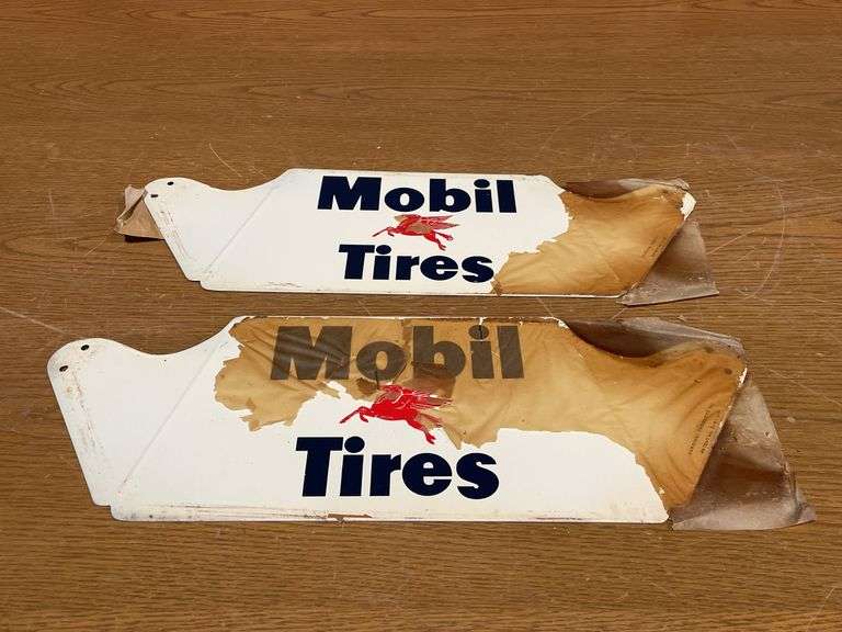 NOS -  Mobil Pegasus Gas Station Tire Display Rack image
