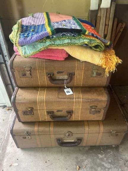 Vintage Suitcases with Linens image