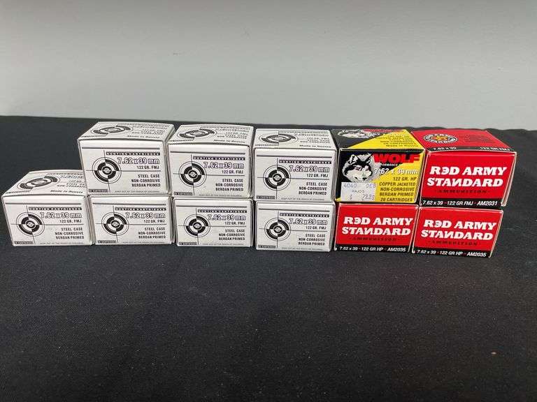 (11)-Boxes (220 Rounds) 7.62 x 39 Ammo