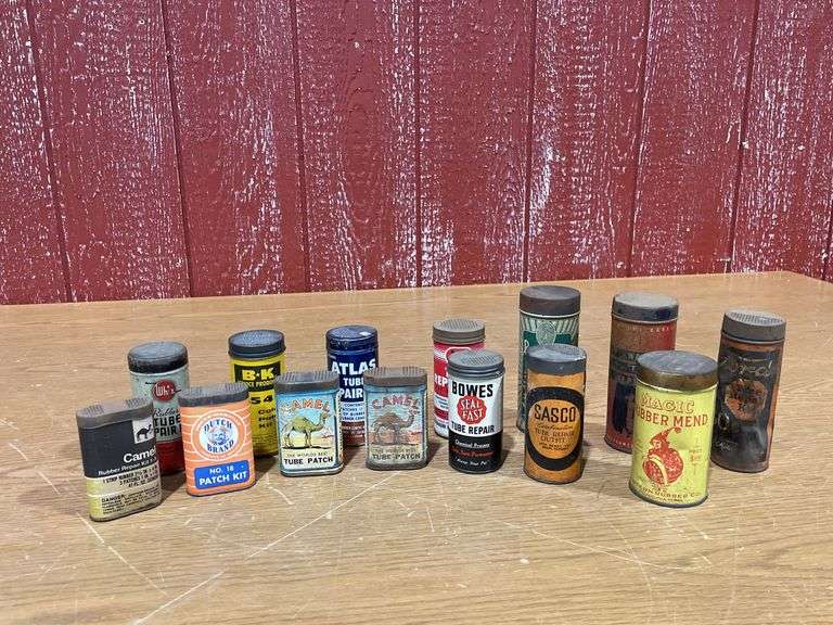 Lot of Vintage Tire Repair Tins image
