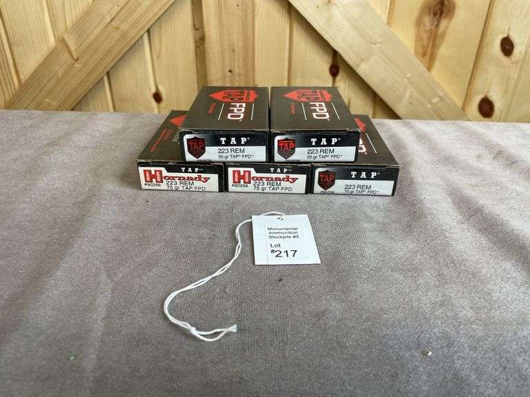 5 Boxes Hornady TAP FPD 55 & 75 Gr. .223