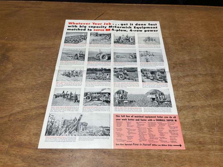 (2) IH Farmall Super M Tractor Sales Literature