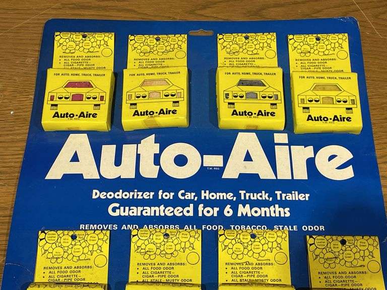 Display for packages of "Auto-Aire" deodorizers