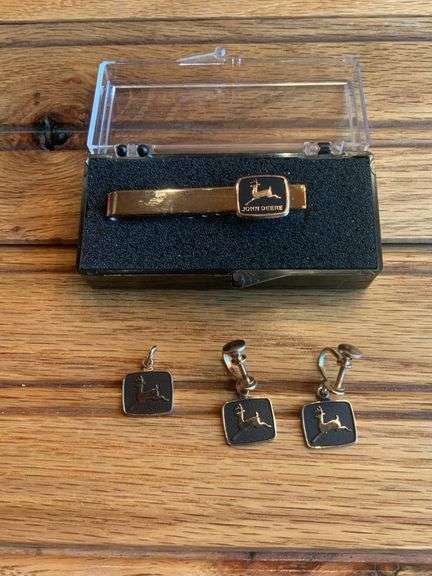 (3) John Deere Pin, Tie Clip, & Ear Rings image