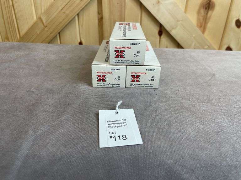 3 Boxes Winchester 225 Gr. STHP .45 Colt