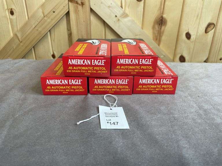 5 Boxes Federal/American Eagle 230 Gr. FMJ .45 Auto