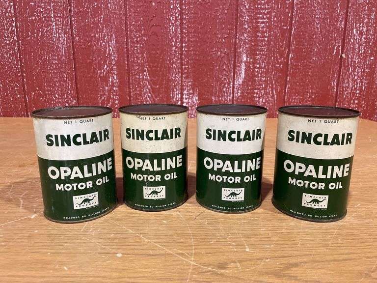 (4) NOS Sinclair Opaline Motor Oil Cans image