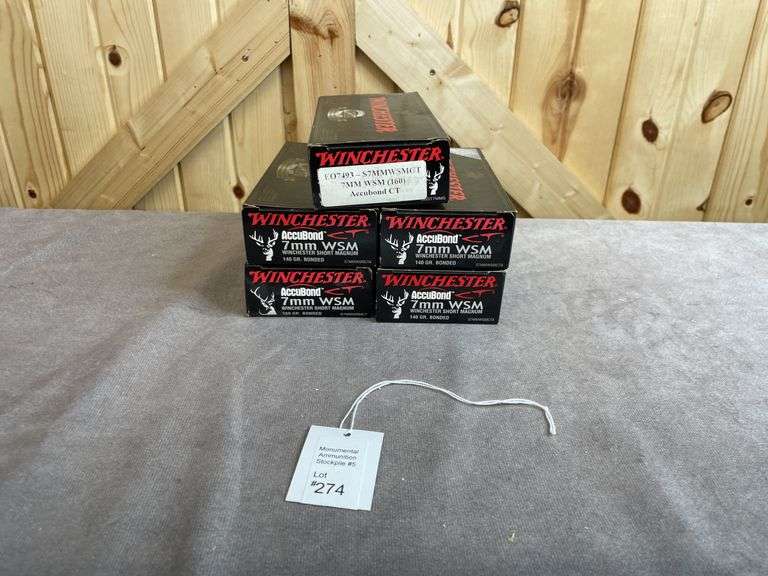 5 Boxes Winchester 140 & 160 Gr. Bonded 7mm WSM