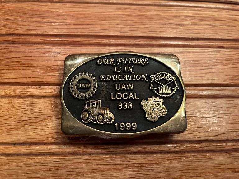 (3) John Deere UAW Belt Buckles