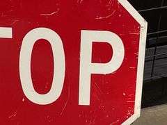 (2) Stop + Double Arrow Signs
