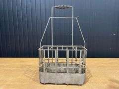 (8) Pure Oil Tiolene Embossed Glass Oil Bottles with (2) Carriers
