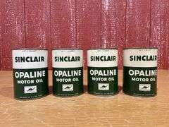 (4) NOS Sinclair Opaline Motor Oil Cans
