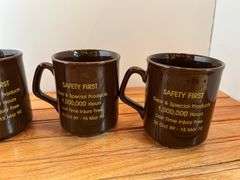 (4) 1990 John Deere Safety First Mugs