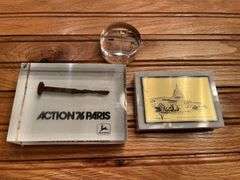 (3) John Deere Paperweights