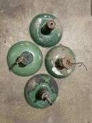 (4) Industrial green porcelain station lights