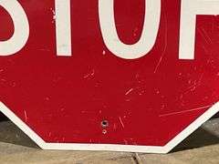 (2) Stop + Double Arrow Signs