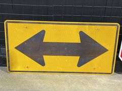 (2) Stop + Double Arrow Signs