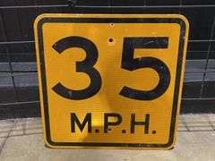 (2) Stop + 35 MPH Signs