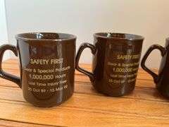 (4) 1990 John Deere Safety First Mugs