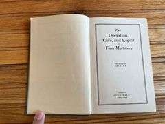(3) John Deere Operation, Care, + Repair of Farm Machinery Books