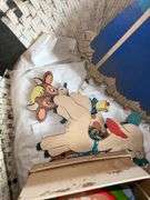 Vintage Wicker Bassinet with Toys