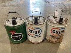 (3) CO-OP + Conoco Oil Cans