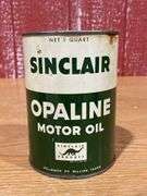 (3) NOS Sinclair Opaline Motor Oil Cans